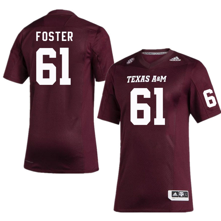 Men #61 Bryce Foster Texas A&M Aggies College Football Jerseys Stitched Sale-Maroon - Click Image to Close